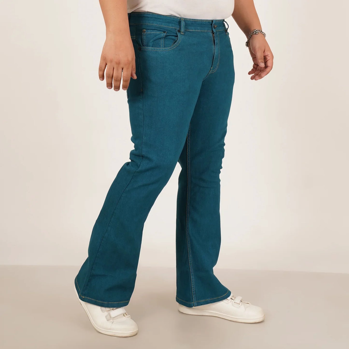 Kagad Jeans Mens Plus Size Boot Fit Colonial Blue Color Denim Jeans - Style Code "KGDJN-406019