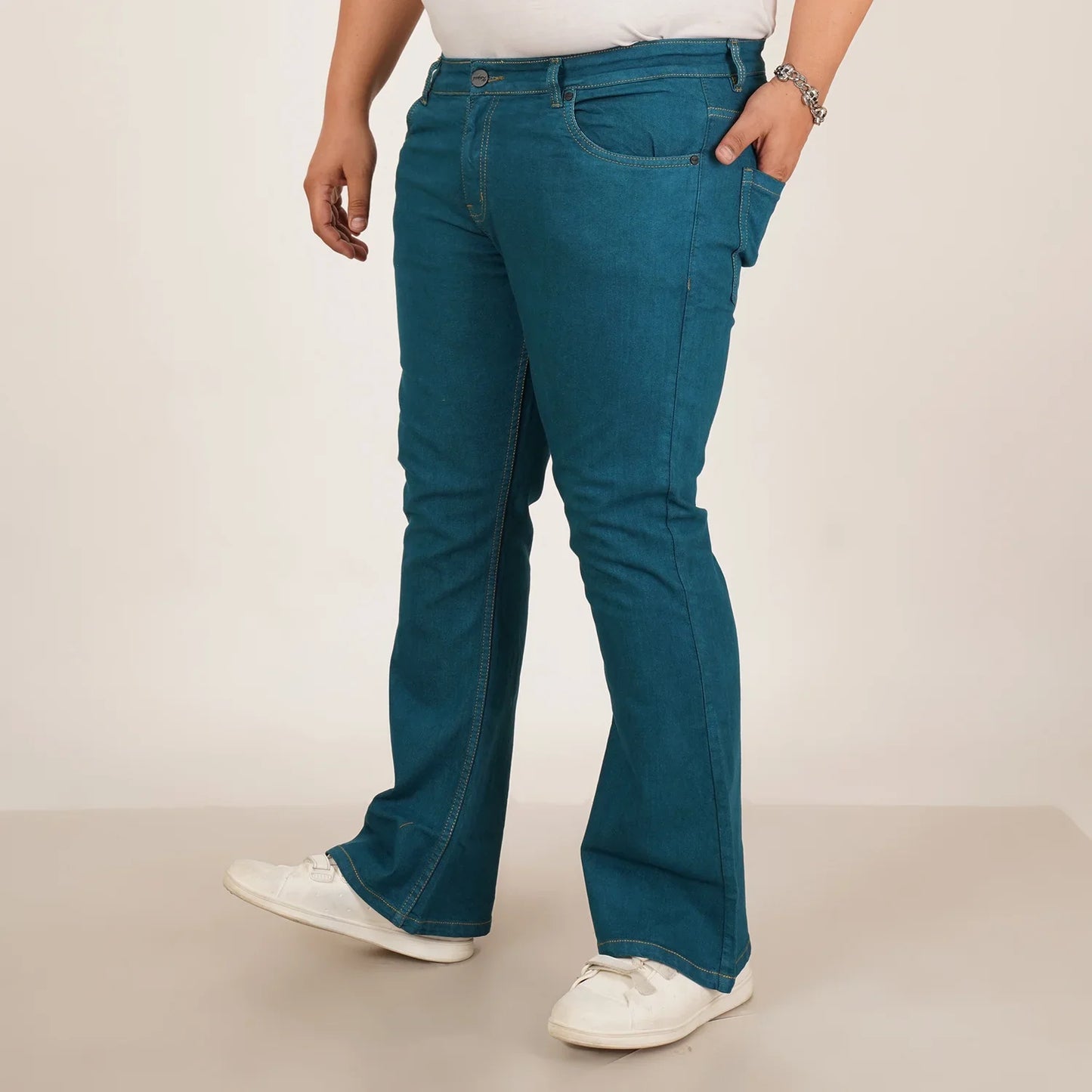 Kagad Jeans Mens Plus Size Boot Fit Colonial Blue Color Denim Jeans - Style Code "KGDJN-406019