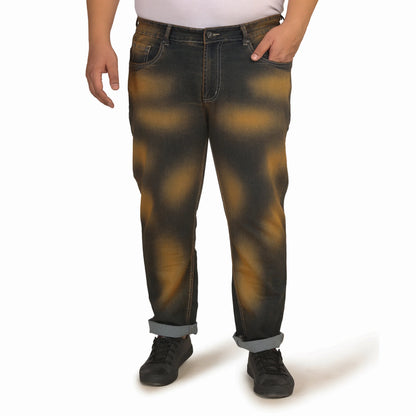 Kagad Jeans Men Plus Size Regular Fit Blue Mustard Tint Denim Jeans - Style Code "KGDJN-408001