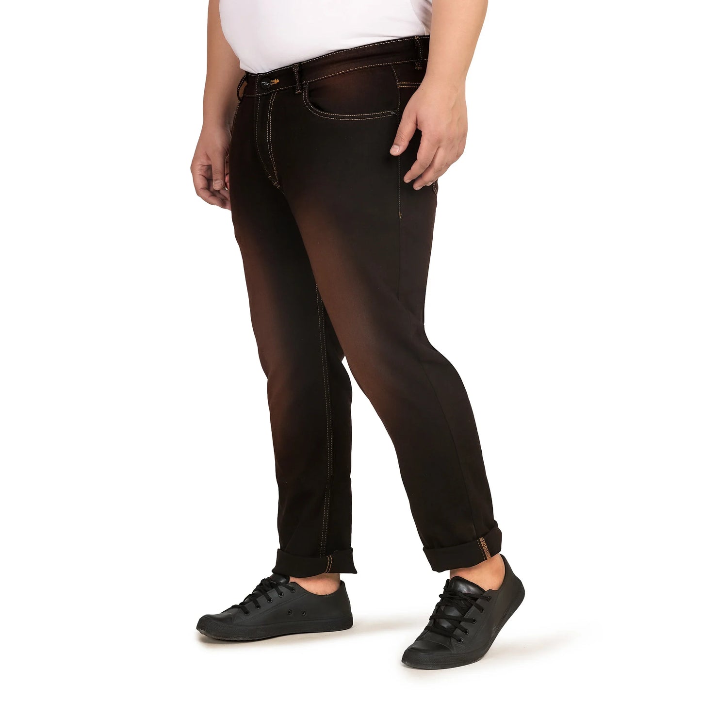 Kagad Jeans Men Plus Size Regular Fit Black Copper Tint Denim Jeans - Style Code "KGDJN-408029