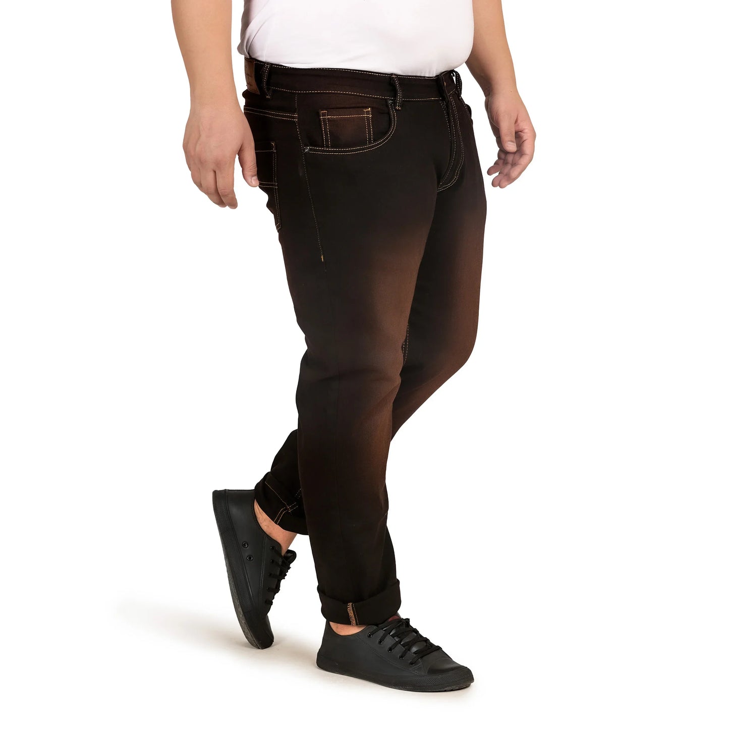 Kagad Jeans Men Plus Size Regular Fit Black Copper Tint Denim Jeans - Style Code "KGDJN-408029