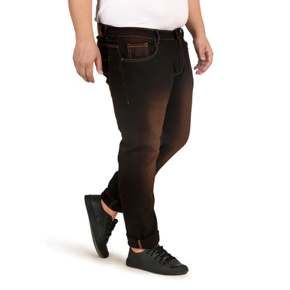 Kagad Jeans Men Plus Size Regular Fit Black Copper Tint Denim Jeans - Style Code "KGDJN-408029