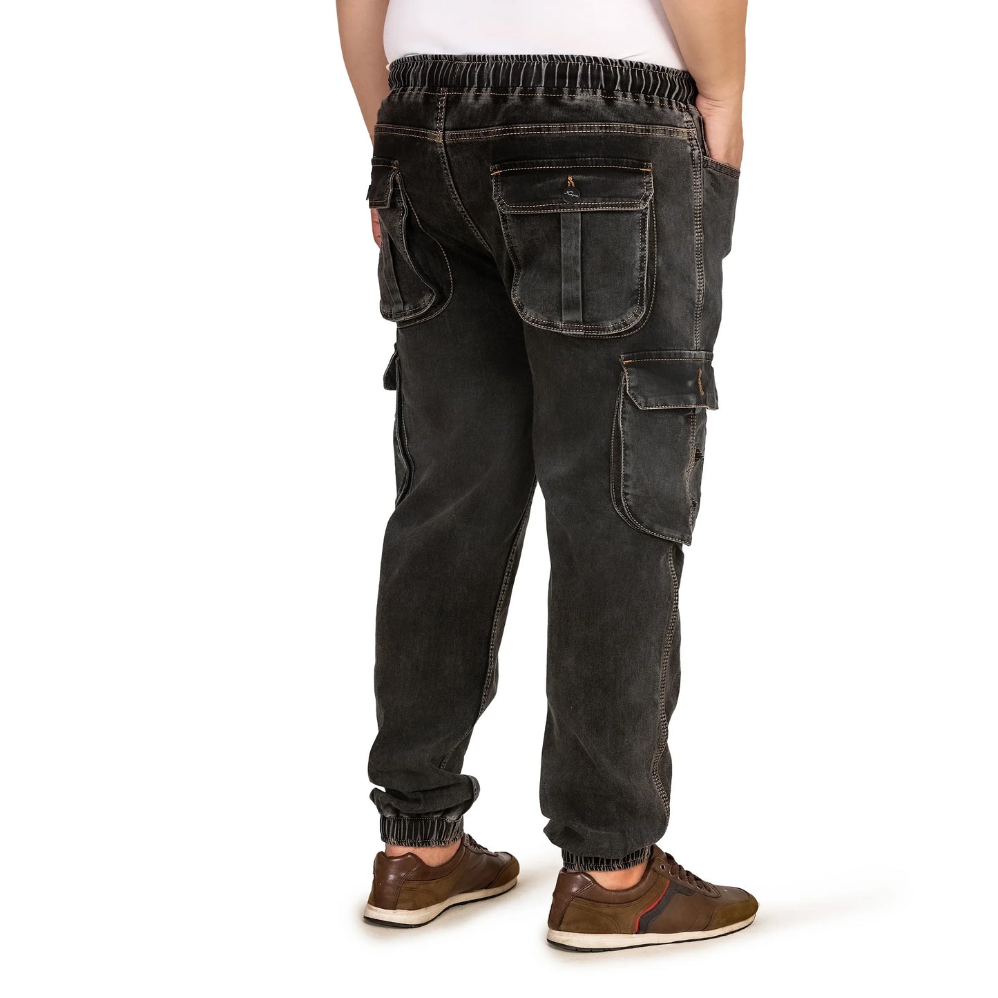 Kagad Jeans Men Regular and Plus Size Cargo Pocket Charcoal Grey Denim Jogger - Style Code "KGDJGR-406014