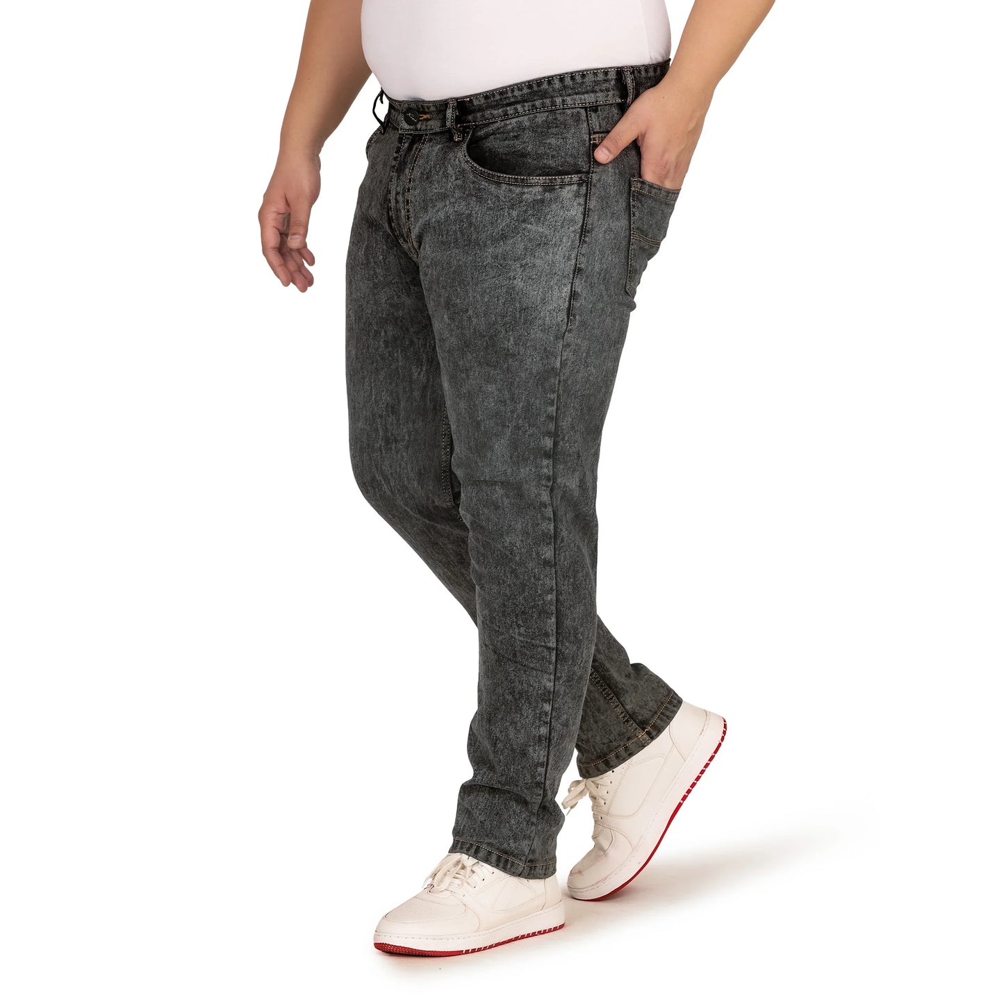 Kagad Jeans Men Plus Size Regular Fit Charcoal Textured Denim Jeans - Style Code "KGDJN-408024