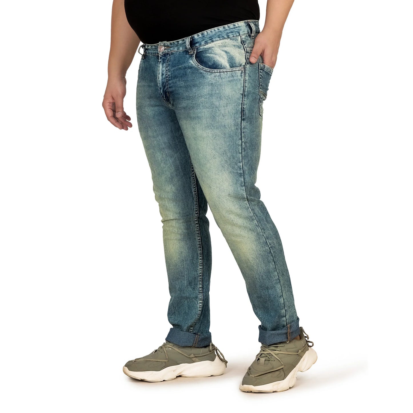 Kagad Jeans Men Plus Size Regular Fit Light Blue Tinted Denim Jeans - Style Code "KGDJN-408015