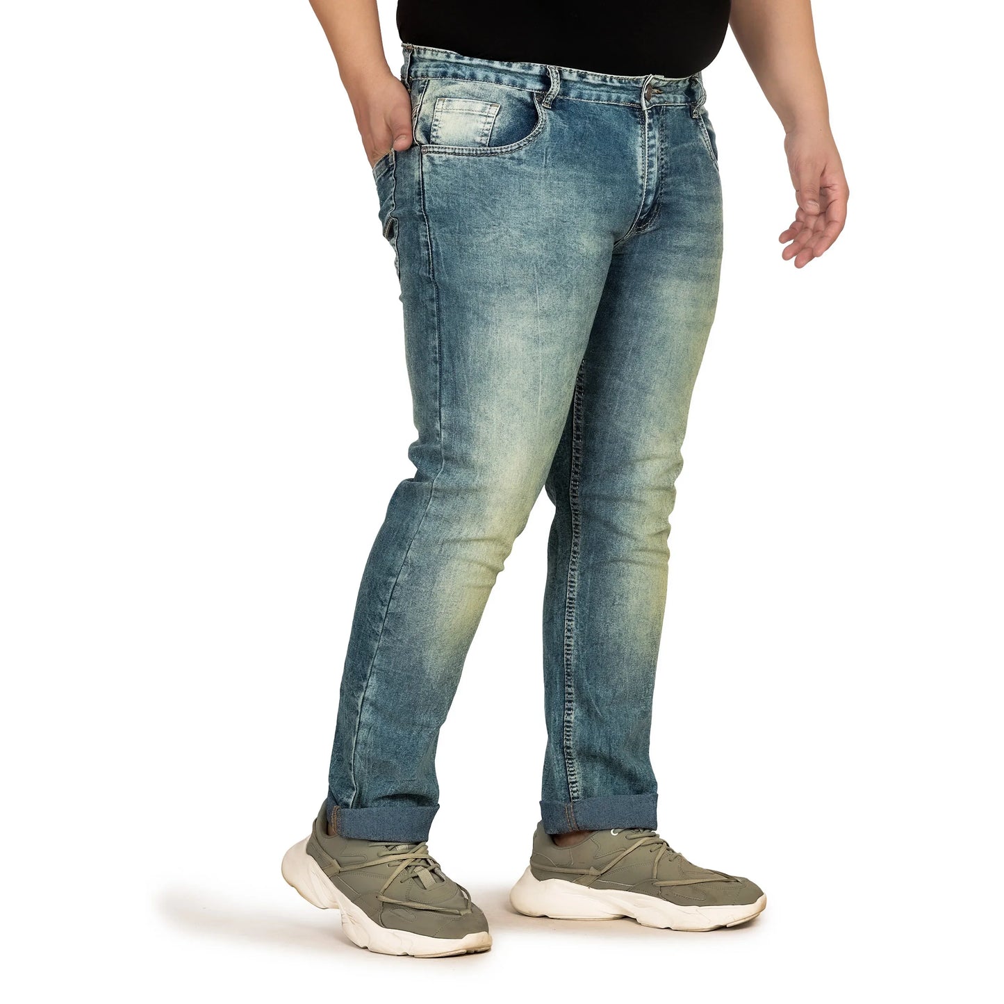 Kagad Jeans Men Plus Size Regular Fit Light Blue Tinted Denim Jeans - Style Code "KGDJN-408015