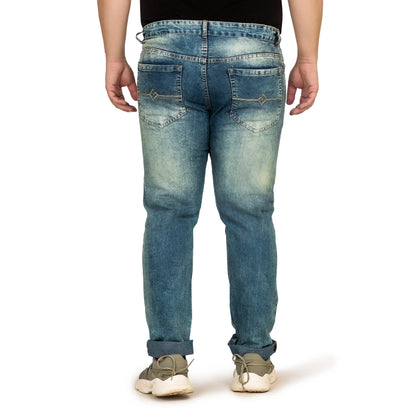 Kagad Jeans Men Plus Size Regular Fit Light Blue Tinted Denim Jeans - Style Code "KGDJN-408015
