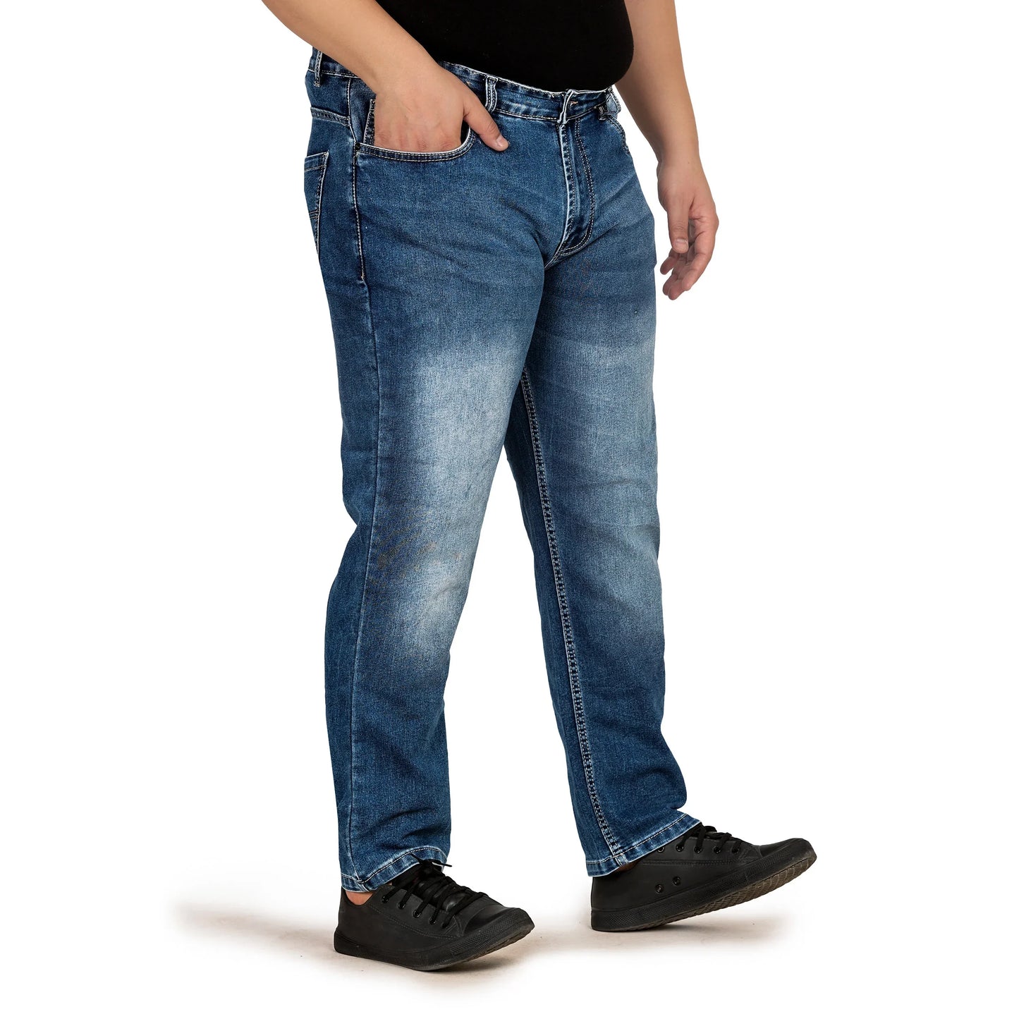 Kagad Jeans Men Plus Size Regular Fit Mid Blue Denim Jeans - Style Code "KGDJN-408014