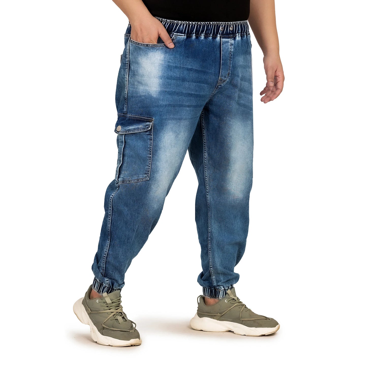 Kagad Jeans Men Regular and Plus Size Regular Fit Mid Blue  Color  Denim Jeans Jogger - Style Code "KGDJGR-406006