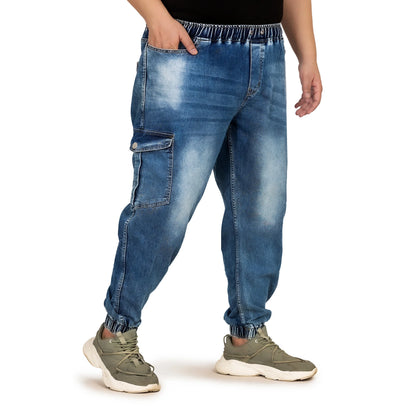 Kagad Jeans Men Regular and Plus Size Regular Fit Mid Blue  Color  Denim Jeans Jogger - Style Code "KGDJGR-406006
