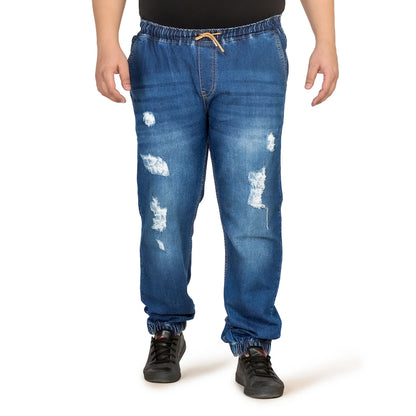 Kagad Jeans Men Regular and Plus Size Regular Fit Mid Blue  Color  Denim Jeans Jogger - Style Code "KGDJGR-406005