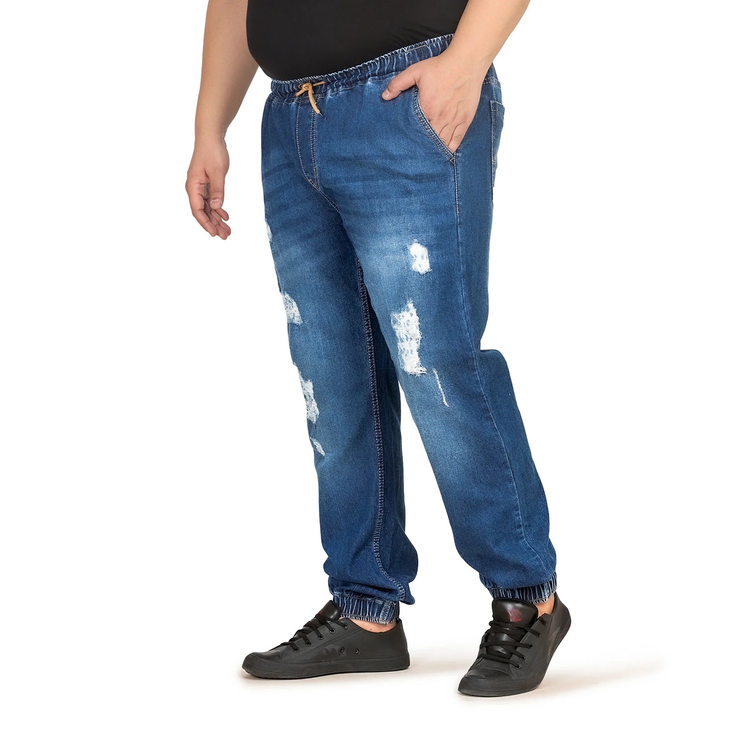 Kagad Jeans Men Regular and Plus Size Regular Fit Mid Blue  Color  Denim Jeans Jogger - Style Code "KGDJGR-406005