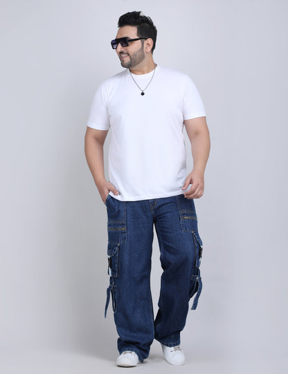 Men's Plus Size Denim Cargo KGDCRG-406103