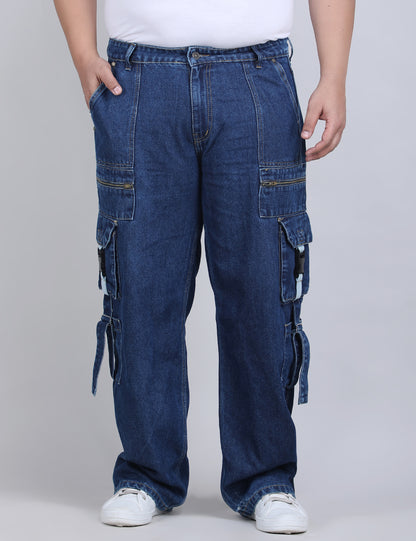 Men's Plus Size Denim Cargo KGDCRG-406103