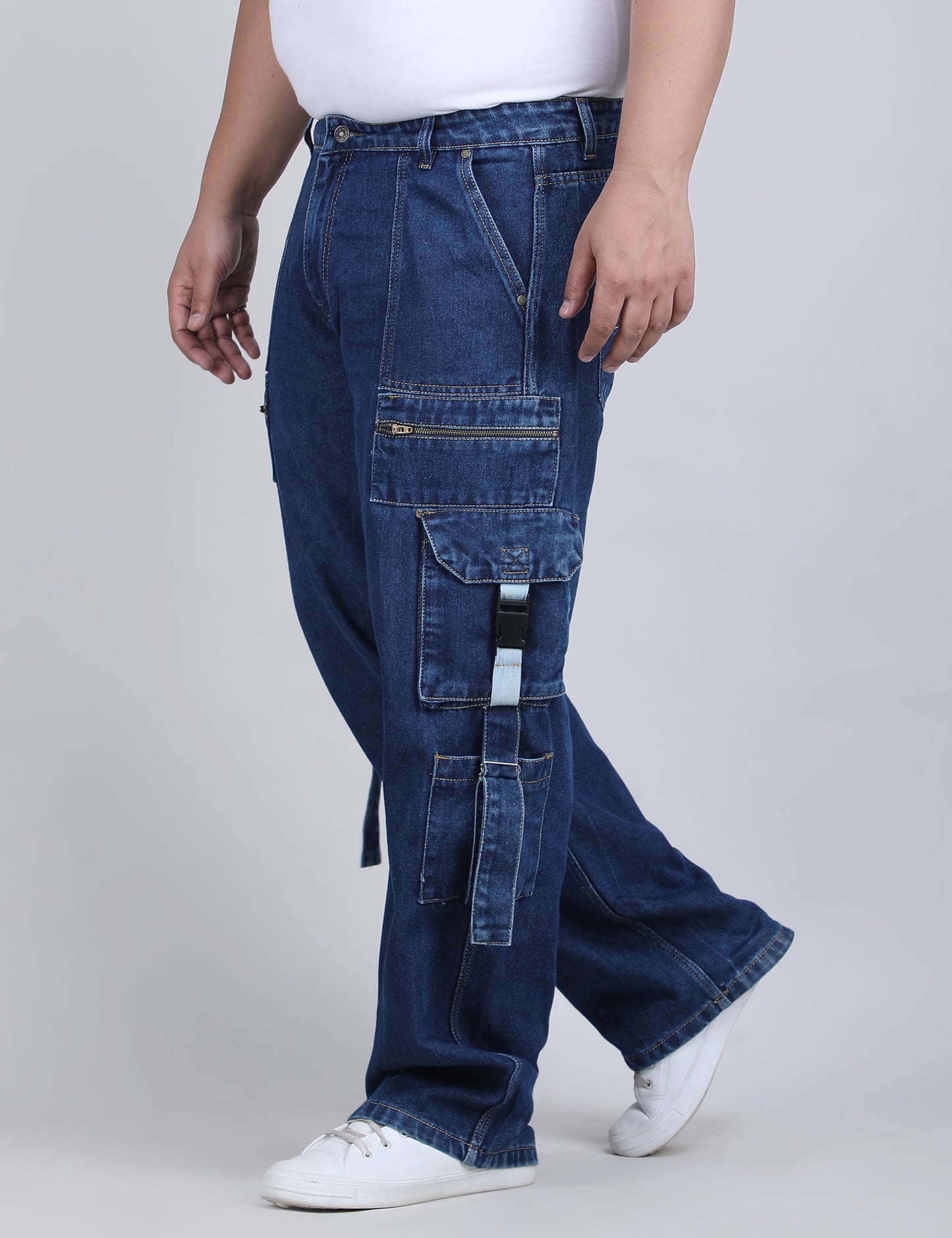 Men's Plus Size Denim Cargo KGDCRG-406103