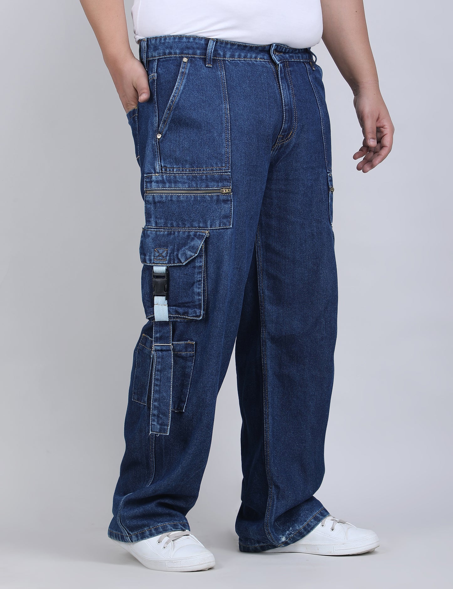 Men's Plus Size Denim Cargo KGDCRG-406103