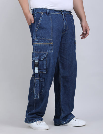 Men's Plus Size Denim Cargo KGDCRG-406103
