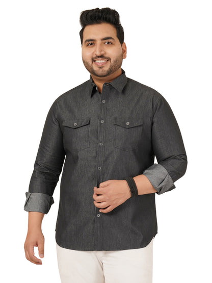 Men's Plus Size Denim Shirt MJSSH-20014