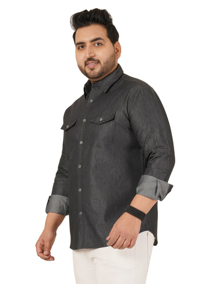 Men's Plus Size Denim Shirt MJSSH-20014