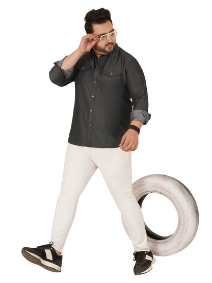 Men's Plus Size Denim Shirt MJSSH-20014