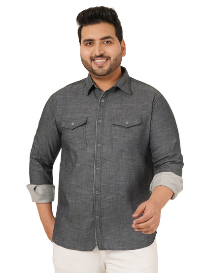Men's Plus Size Denim Shirt MJSSH-20011