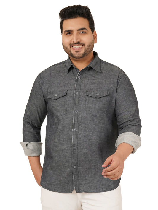 Men's Plus Size Denim Shirt MJSSH-20011