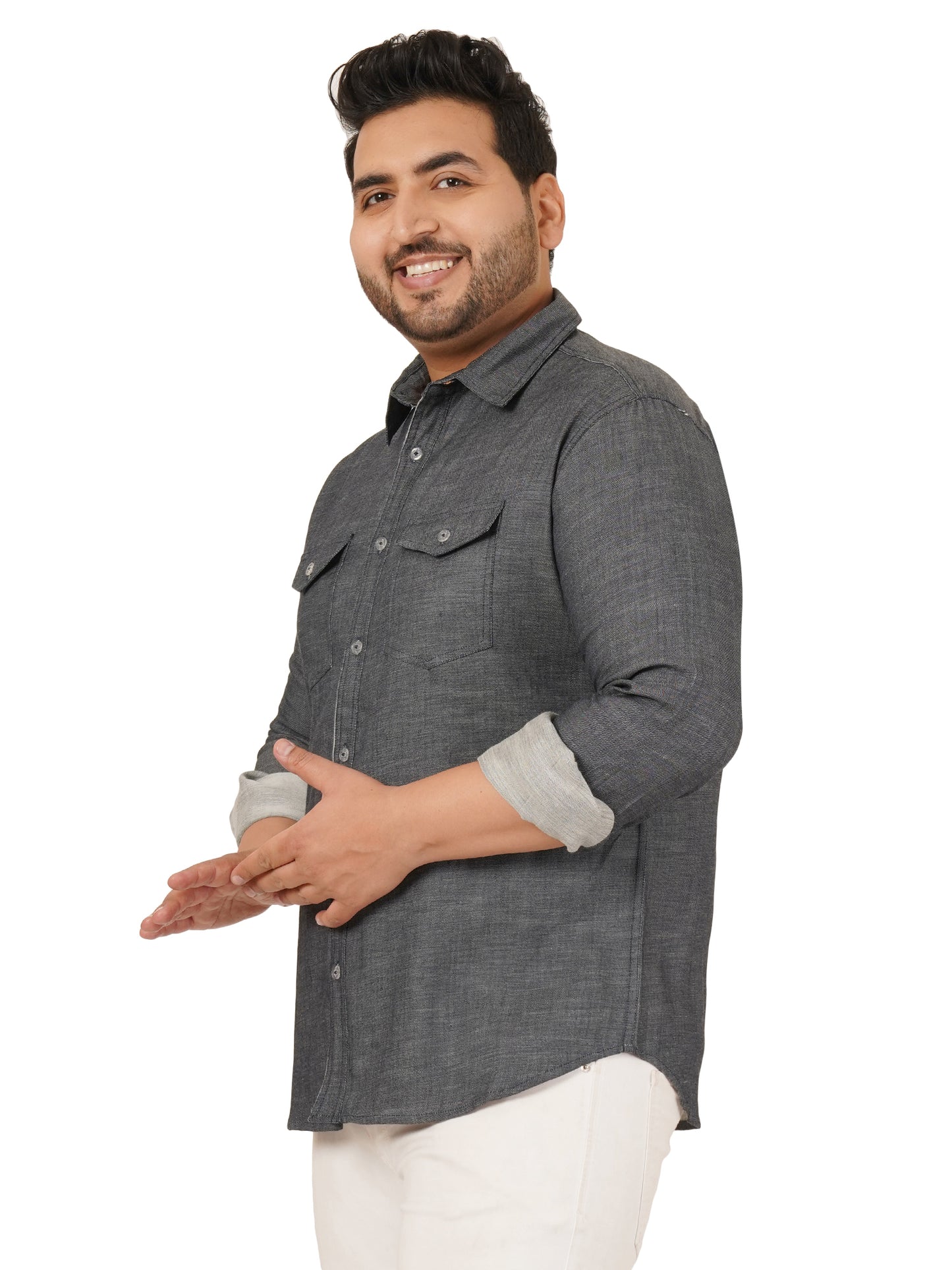 Men's Plus Size Denim Shirt MJSSH-20011