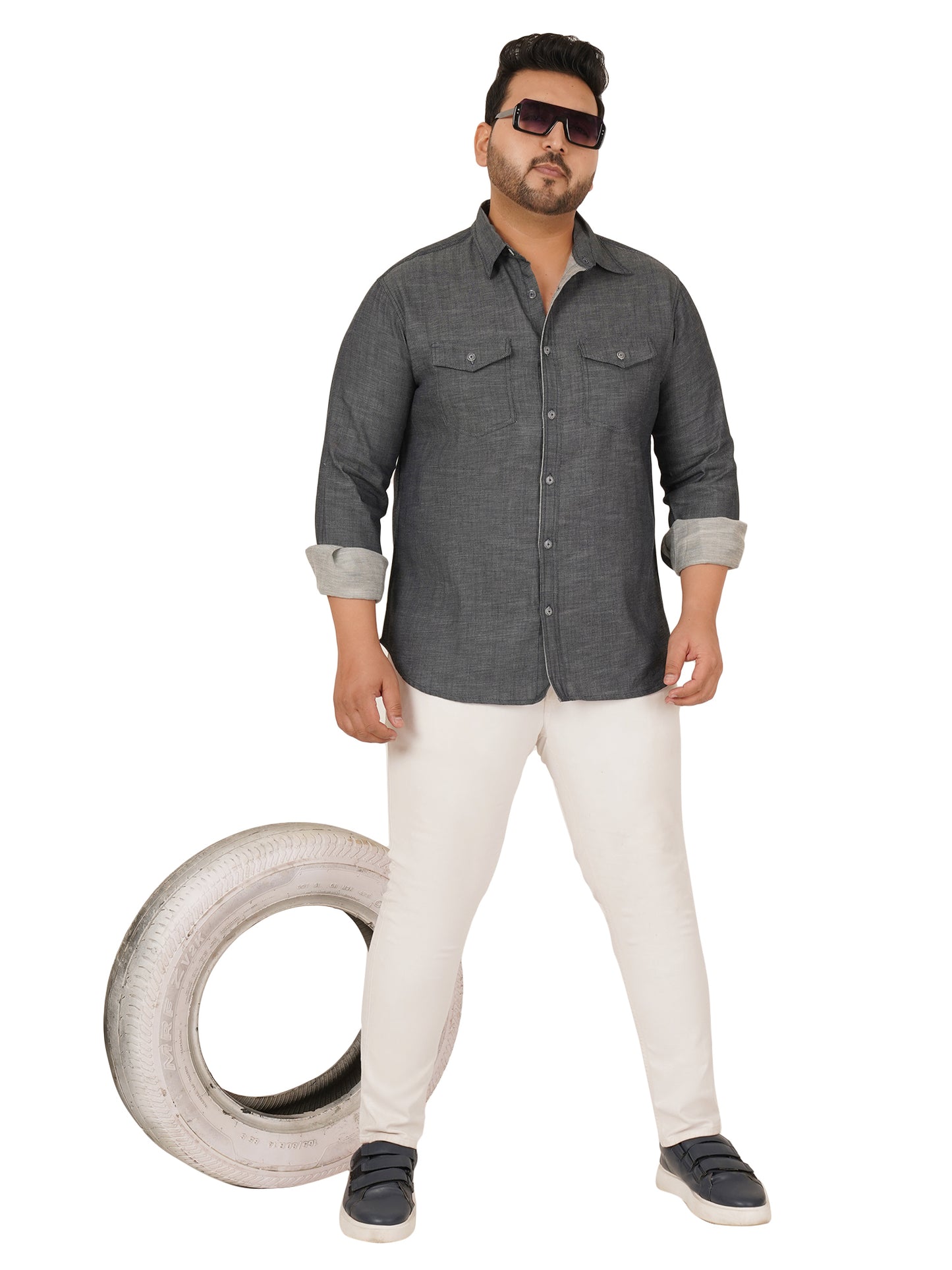 Men's Plus Size Denim Shirt MJSSH-20011