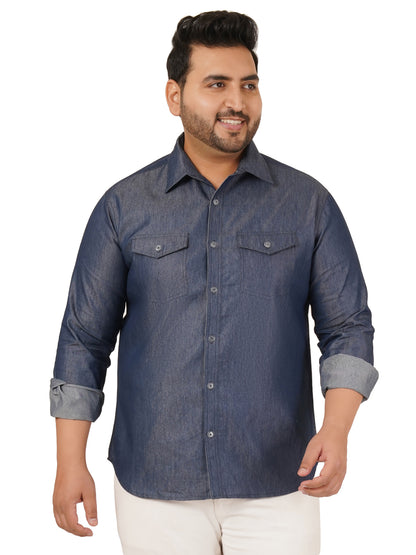 Men's Plus Size Denim Shirt MJSSH-20012