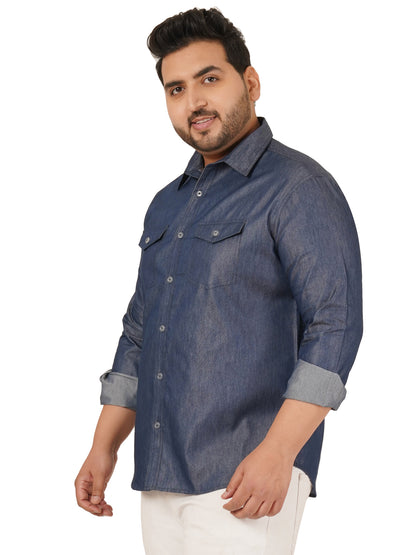 Men's Plus Size Denim Shirt MJSSH-20012