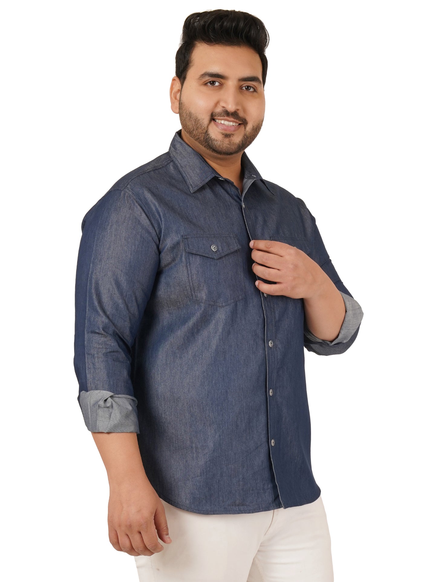 Men's Plus Size Denim Shirt MJSSH-20012