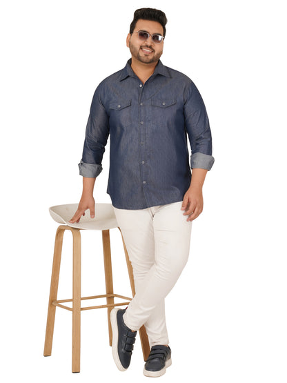 Men's Plus Size Denim Shirt MJSSH-20012