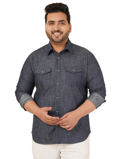 Men's Plus Size Denim Shirt MJSSH-20013