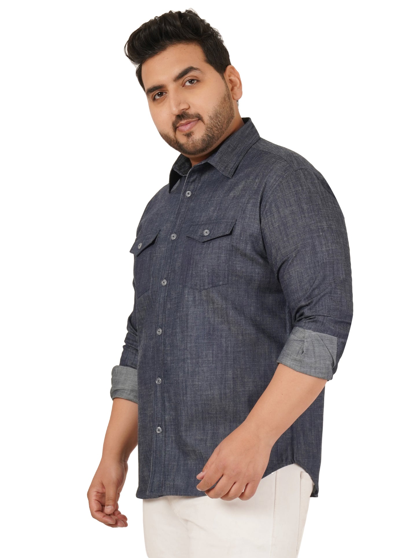 Men's Plus Size Denim Shirt MJSSH-20013
