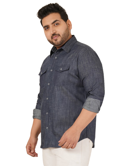 Men's Plus Size Denim Shirt MJSSH-20013