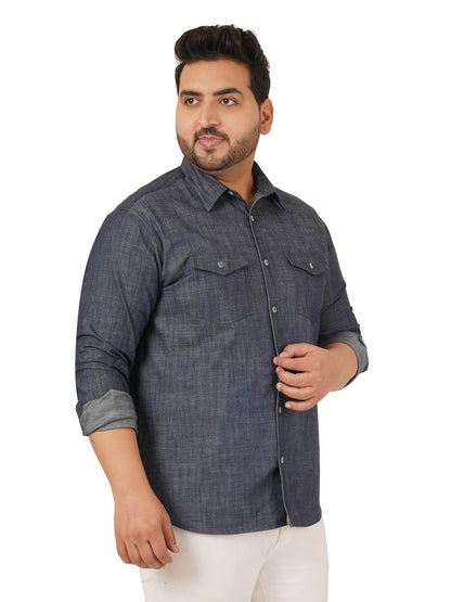 Men's Plus Size Denim Shirt MJSSH-20013