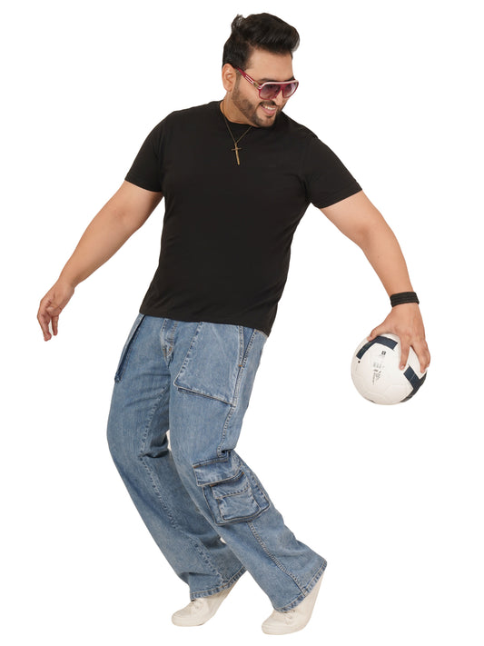 Men's Plus Size Denim Cargo KGDCR-406096