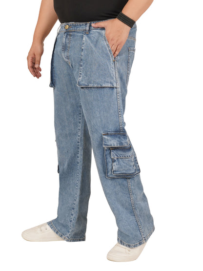 Men's Plus Size Denim Cargo KGDCR-406096