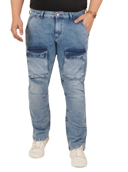 Men's Plus Size Denim Cargo KGDCR-406095
