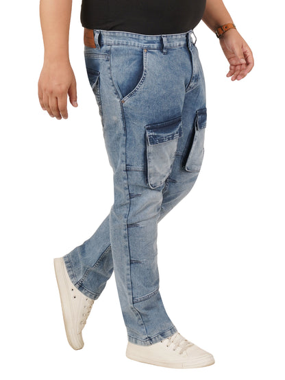 Men's Plus Size Denim Cargo KGDCR-406095