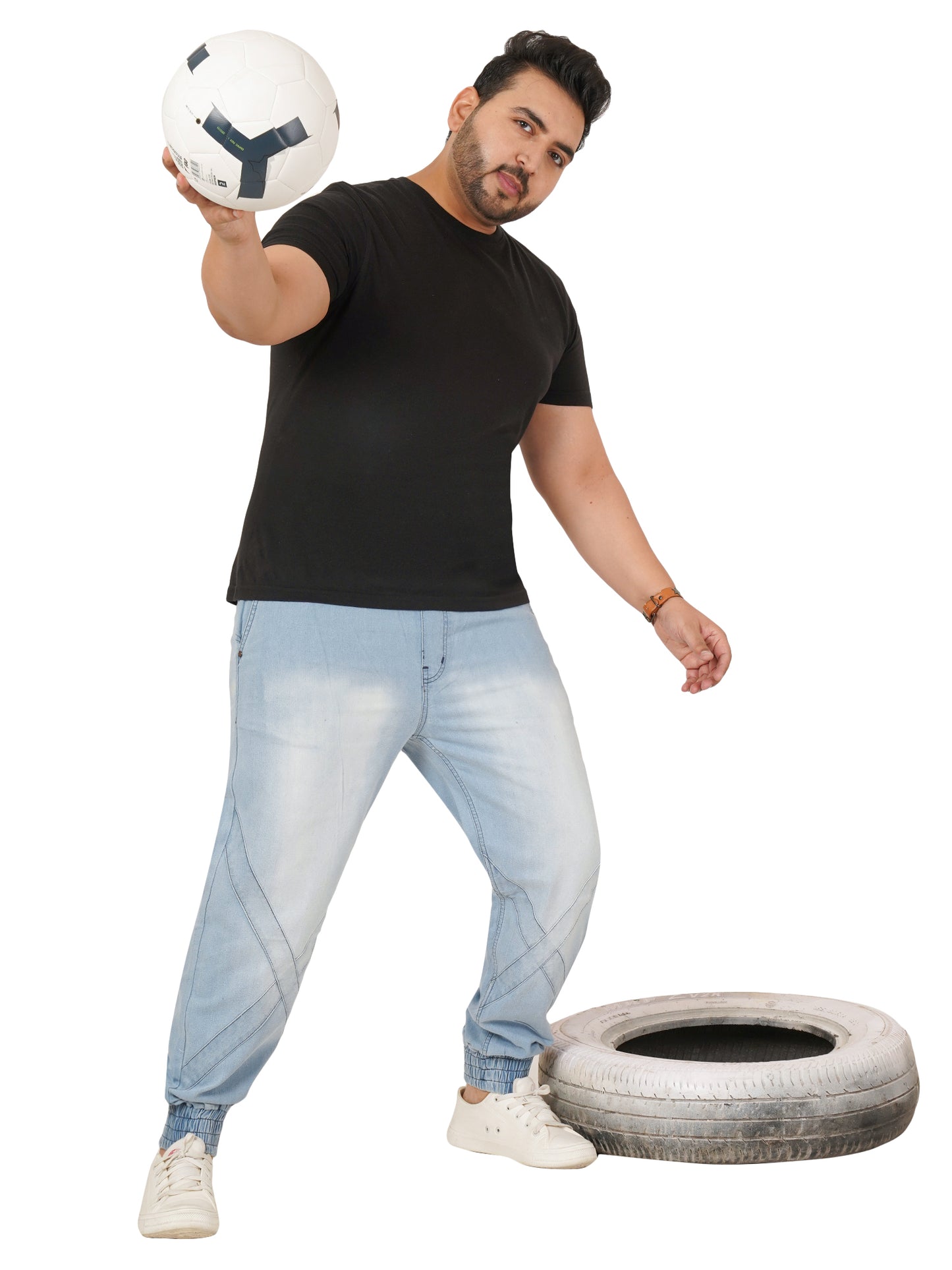 Men's Plus Size Denim Jogger KGDJGR-406090