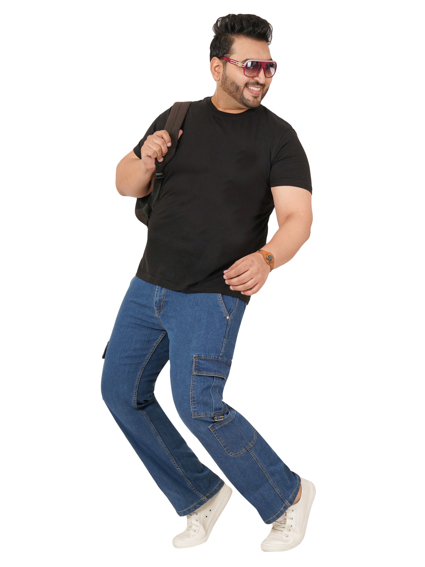 Men's Plus Size Denim Cargo KGDCR-406099