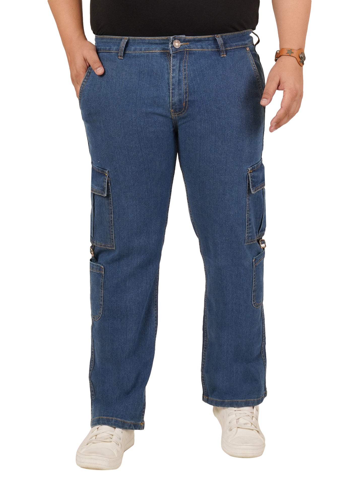 Men's Plus Size Denim Cargo KGDCR-406099