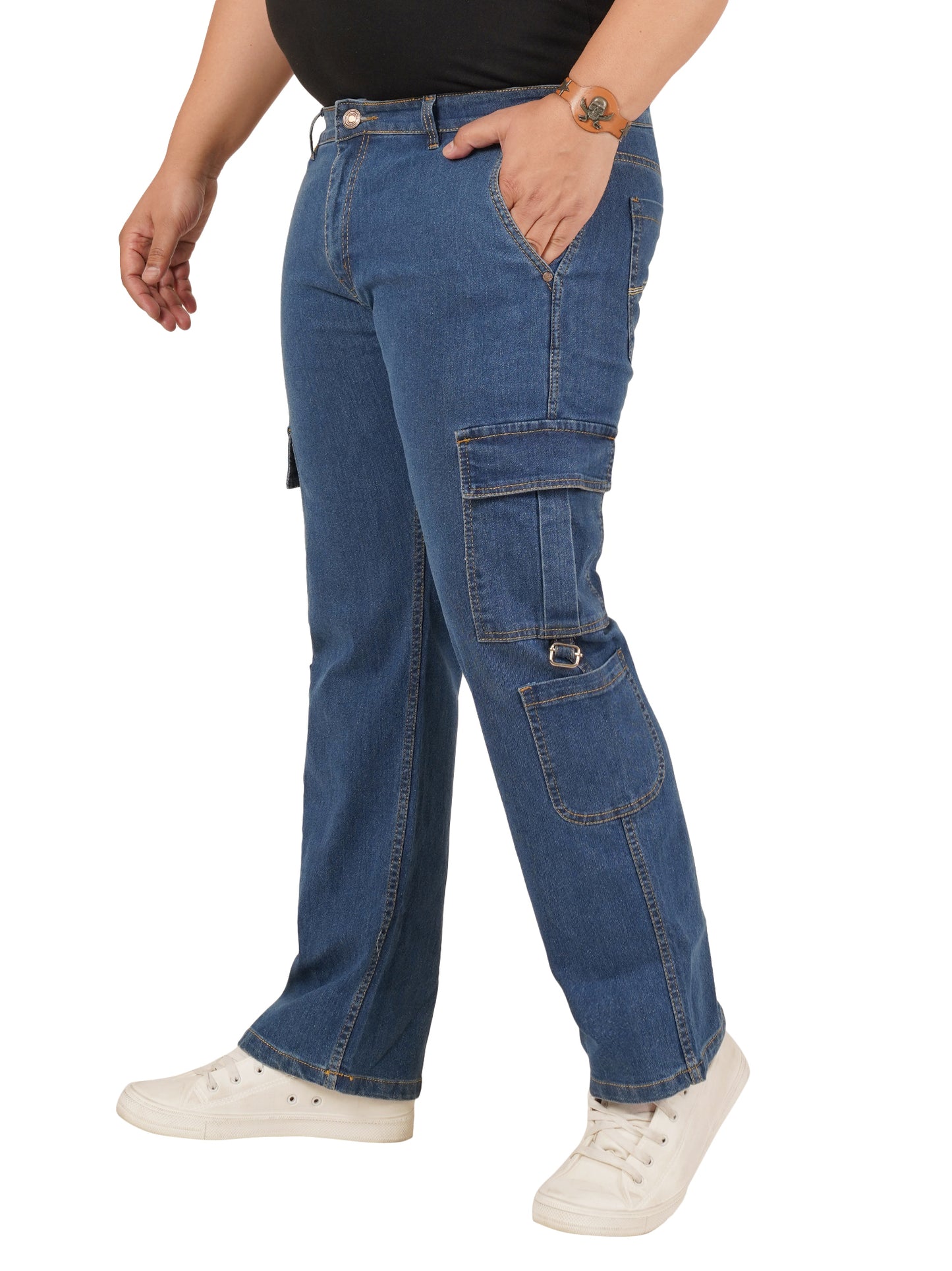 Men's Plus Size Denim Cargo KGDCR-406099