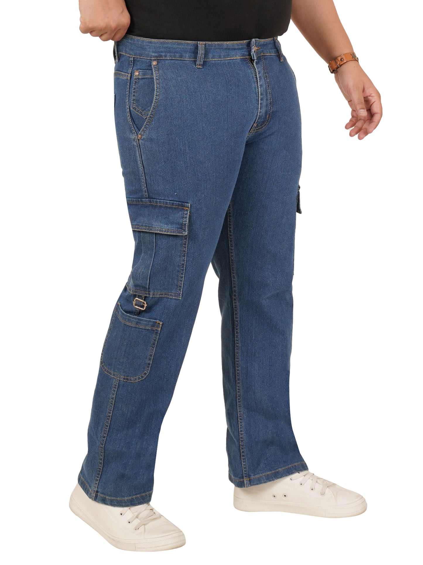 Men's Plus Size Denim Cargo KGDCR-406099