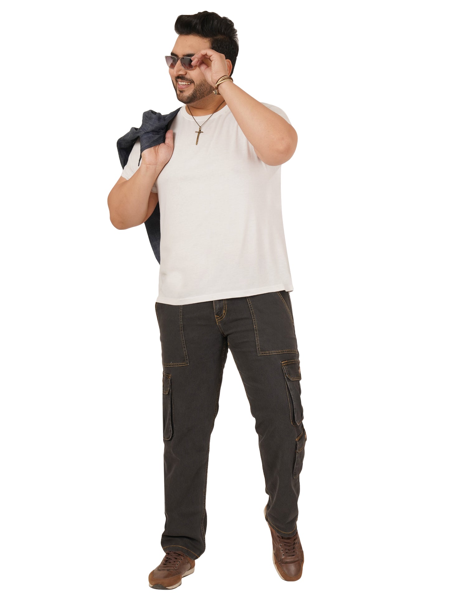 Men's Plus Size Denim Cargo KGDCR-406100