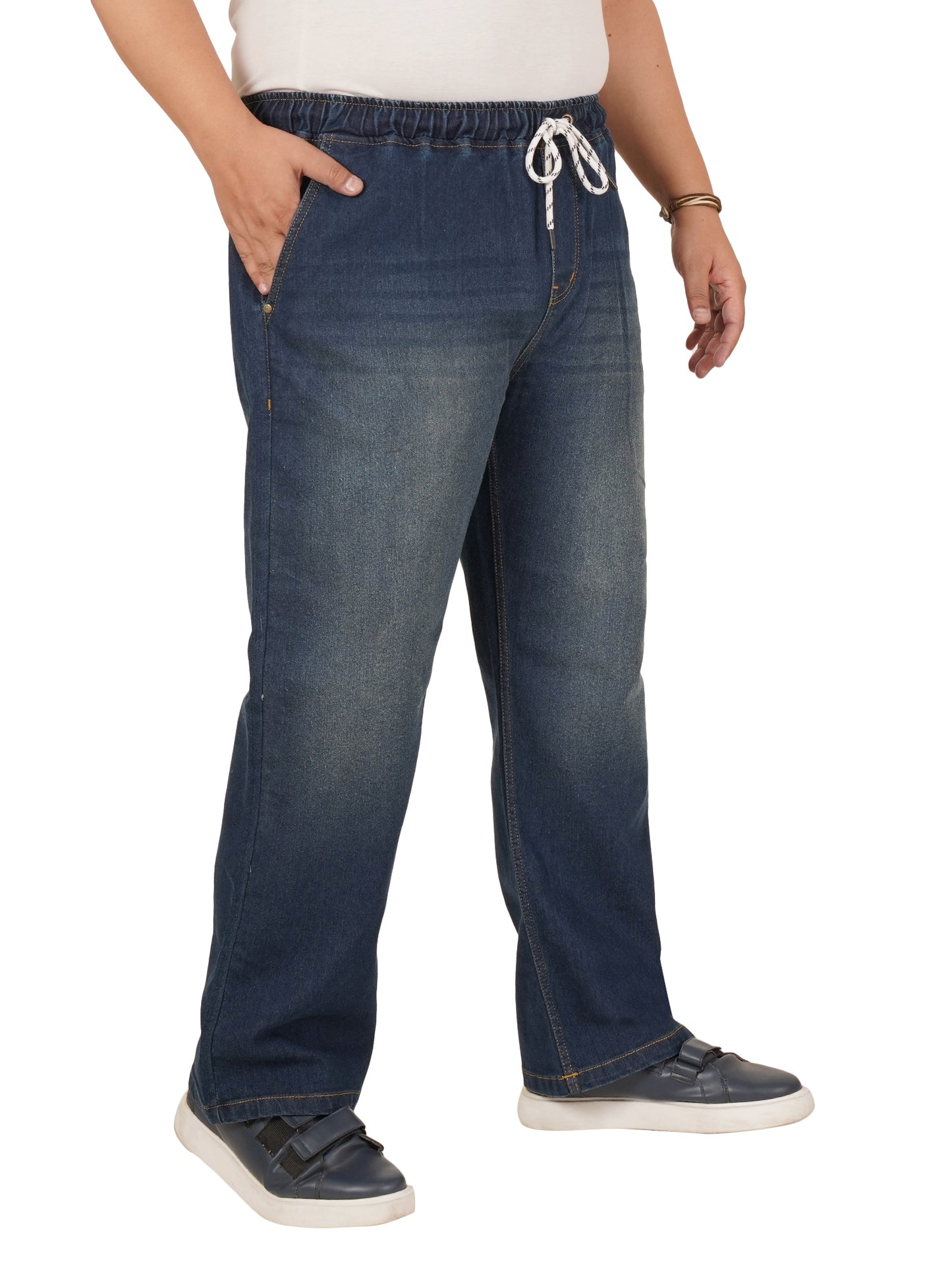 Men's Plus Size Elasticated Jeans KGDJN-406086