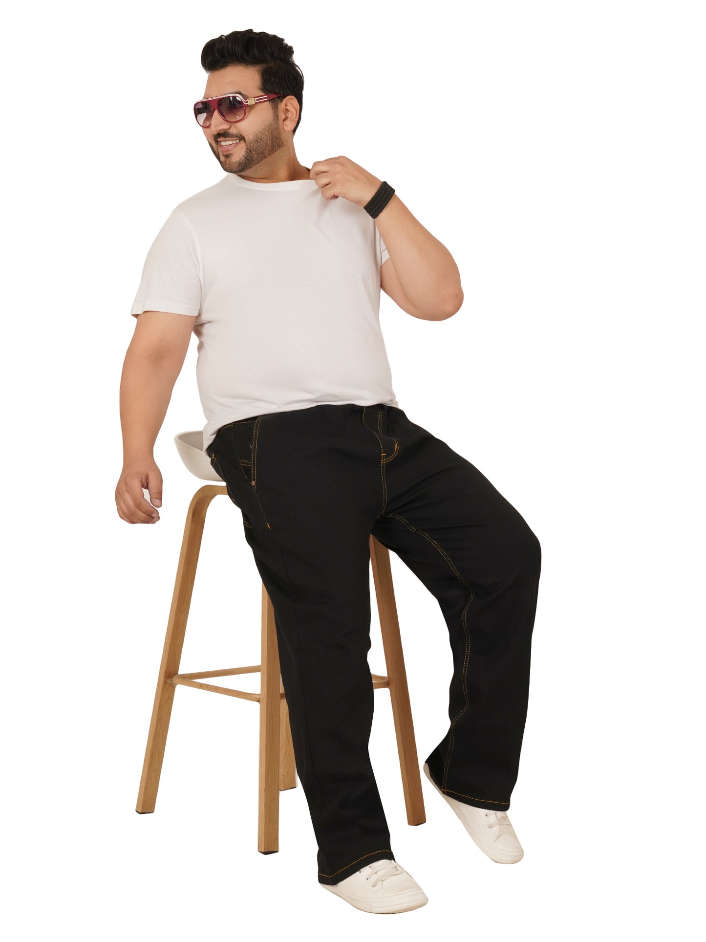 Men's Plus Size Elasticated Jeans KGDJN-406087
