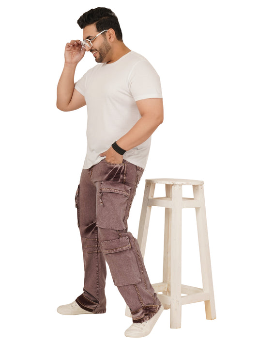 Men's Plus Size Denim Cargo KGDCR-406101