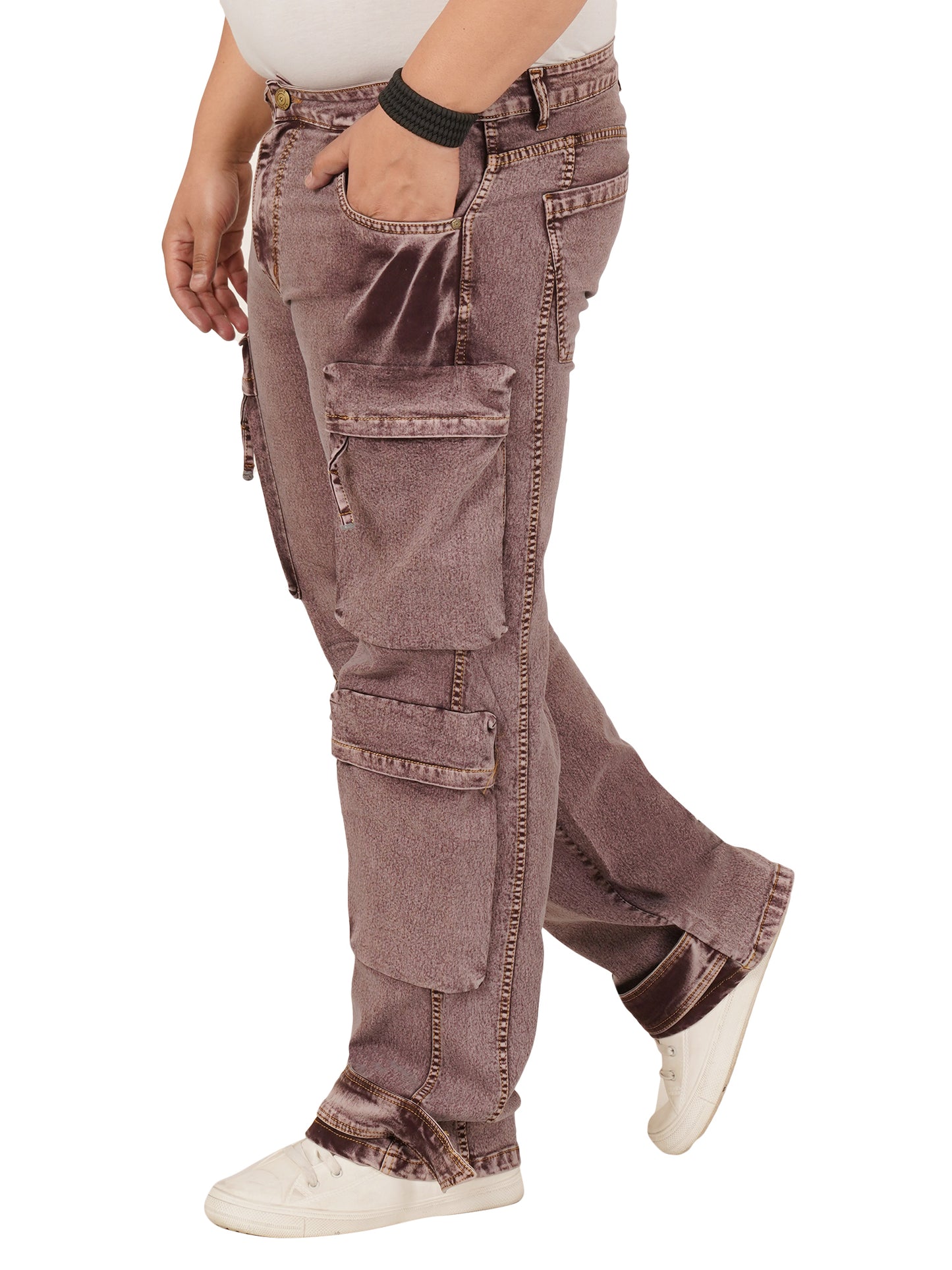 Men's Plus Size Denim Cargo KGDCR-406101